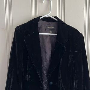 Lane Bryant crushed velvet black blazer…